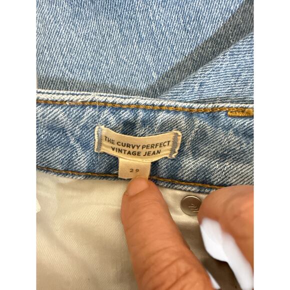 Madewell Women's The Curvy Perfect Vintage Stretch Ankle Denim Jean Size 29 Blue - Picture 8 of 9